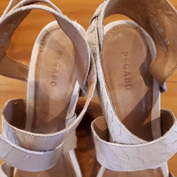 Pegabo Strappy High Heeled Sandals - Ivory - Size 7 - Picture 4 of 6